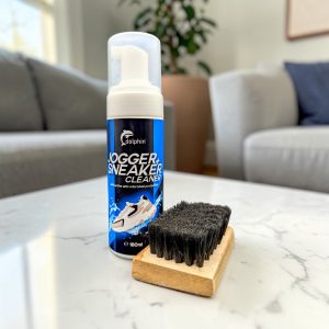 Jogger & Sneaker Cleaner with Foaming Pump - 180ml + Nylon Bristle Shoe Brush