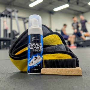 Jogger & Sneaker Cleaner with Foaming Pump - 180ml + Microfiber Cloth + Nylon Bristle Shoe Brush